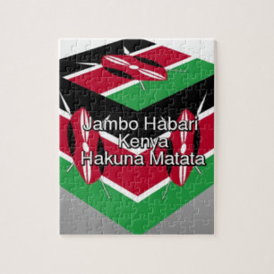 Puzzle Belle Belle Cube Kenyane Drapeau avec salutation
