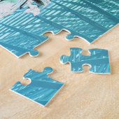 Puzzle Belle cacatoès blanc palmier tropical feuille (Côté)