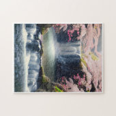 Puzzle Belle Cascade Aux Fleurs Roses De Cerisiers (Horizontal)