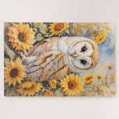 Puzzle Belle Chouette Et Fleurs De Soleil (Horizontal)