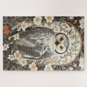 Puzzle Belle Chouette Harfang Inspirée de William Morris (Horizontal)