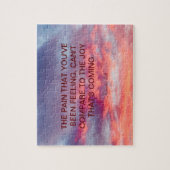 Puzzle Belle citation de coucher de soleil rouge et orang (Vertical)