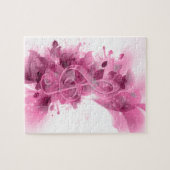 Puzzle Belle cool rose gris fleurs éclat feuille (Horizontal)