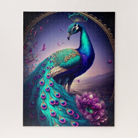 Puzzle Belle couleur Peacock Paon Bird faune (Vertical)
