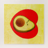 Puzzle Belle Dessin Avocado En Peinture De Coeur Rouge (Horizontal)