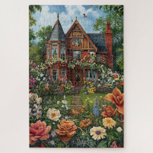 Puzzle Belle et colorée AI Généré Cottage d'été