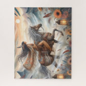 Puzzle Belle femme amérindienne à cheval (Vertical)