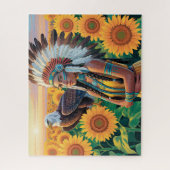 Puzzle Belle femme amérindienne avec aigle (Vertical)
