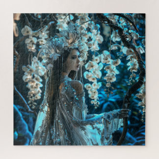 Puzzle Belle femme aux orchidées blanches