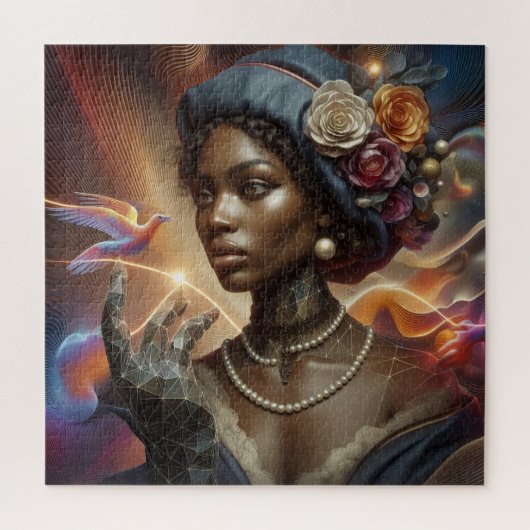 Puzzle Belle femme avec colombe (Vertical)