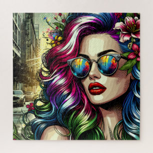 Puzzle Belle Femme dans la Ville