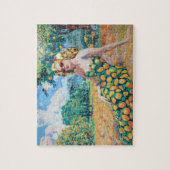 Puzzle Belle Femme dans un Vergers d'Orange (Vertical)