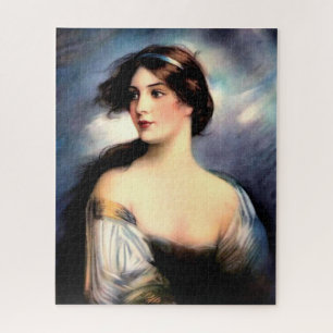 Puzzle belle femme victorienne soufflée par le vent
