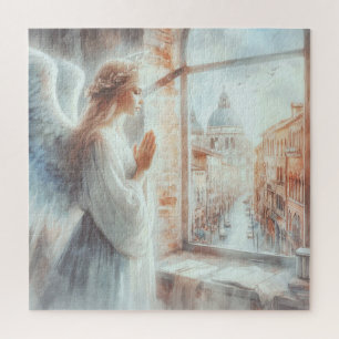 Puzzle Belle Figure Angélique à l'Aura Blanche Priant
