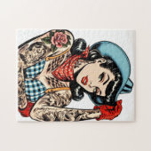 Puzzle Belle fille au tatouage en caricature (Horizontal)
