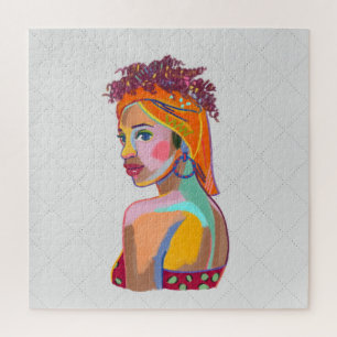 Puzzle Belle fille colorée Art abstrait Design