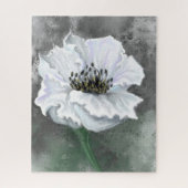 Puzzle Belle Fleur Blanche - Peinture d'Art Blanc Noir (Vertical)