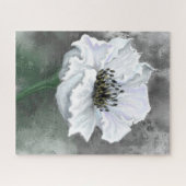 Puzzle Belle Fleur Blanche - Peinture d'Art Blanc Noir (Horizontal)