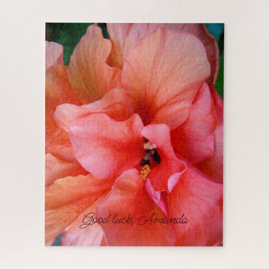 Puzzle Belle fleur d'Hibiscus de Corail Orange Nom person (Vertical)
