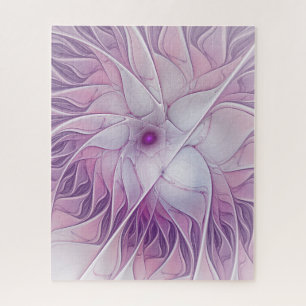 Puzzle Belle Fleur rose moderne Fractal Art Abstrait
