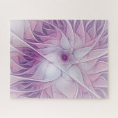 Puzzle Belle Fleur rose moderne Fractal Art Abstrait (Horizontal)