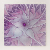 Puzzle Belle Fleur rose moderne Fractal Art Abstrait (Horizontal)