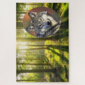 Puzzle Belle Forêt Wolf Et Sunrise (Vertical)