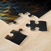 Puzzle Belle fractale bleue et dorée (Côté)