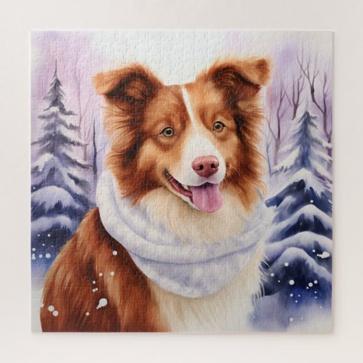 Puzzle Belle frontière Brown Collie Chien (Vertical)