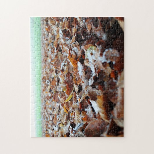 Puzzle Belle Frosty Automne Automne Feuilles Forêt Marche (Vertical)