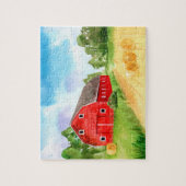 Puzzle Belle grange rouge à la ferme (Vertical)