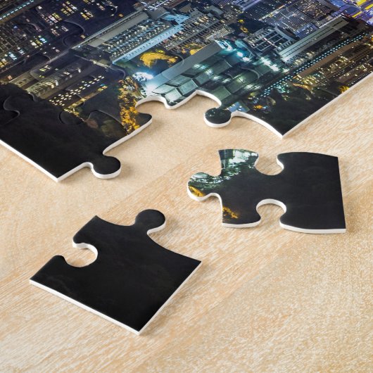 Puzzle Belle Hong Kong ville vue nuit sombre (Côté)