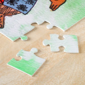 Puzzle Belle illustration de lapin de Pâques avec carotte (Côté)