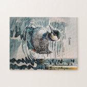 Puzzle belle laine sur l'eau en aquarelle (Horizontal)