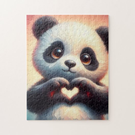 Puzzle Belle Love Heart Panda (Vertical)