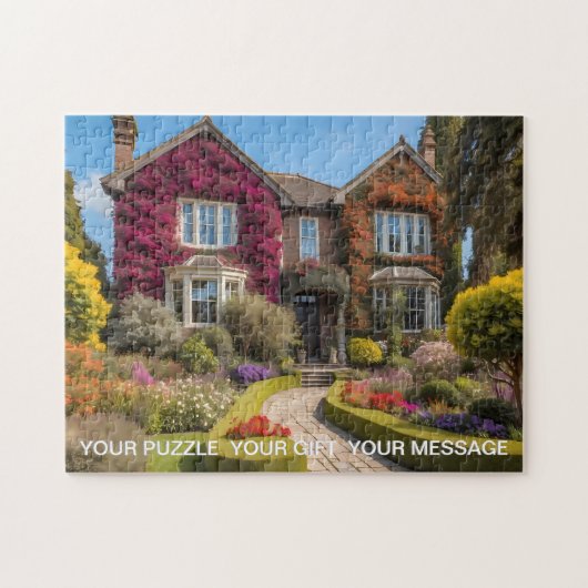 Puzzle Belle maison de campagne et jardin anglais (Horizontal)