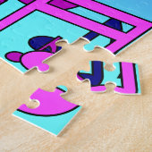 Puzzle Belle Musique Notes vives Pink Purple Blue Aqua (Côté)