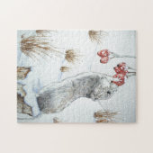 Puzzle Belle neige de la scène de la souris pour Noël (Horizontal)