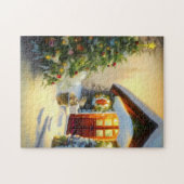 Puzzle Belle nuit de Noël avec arbre et neige (Horizontal)