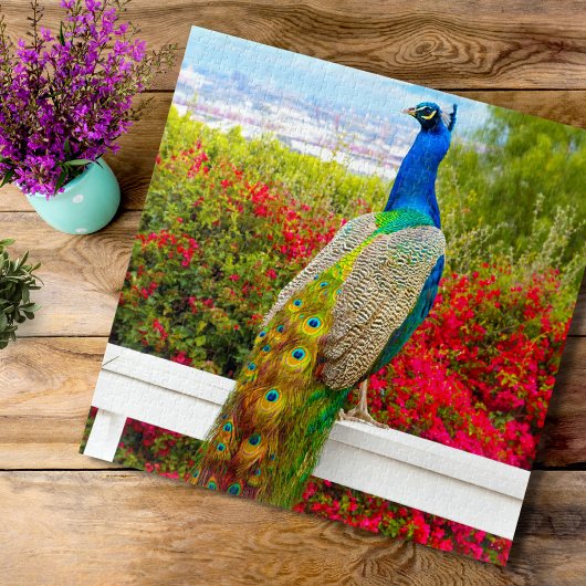 Puzzle Belle Peacock Vert Bleu Photo Stylish Chic