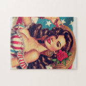 Puzzle Belle Peinture de femme rétro (Horizontal)