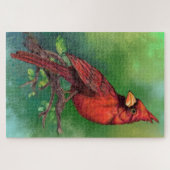 Puzzle Belle peinture d'oiseaux du Cardinal rouge du Nord (Horizontal)