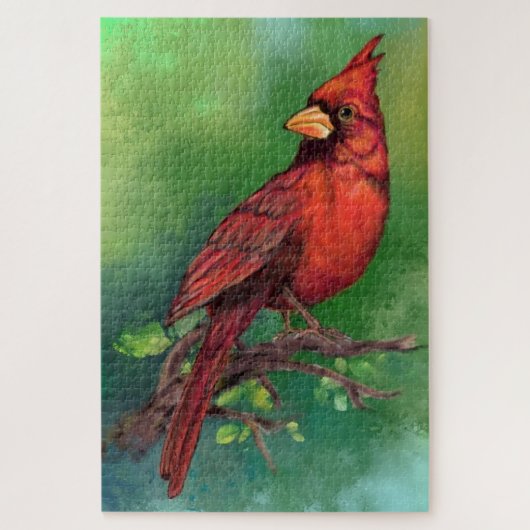 Puzzle Belle peinture d'oiseaux du Cardinal rouge du Nord (Vertical)