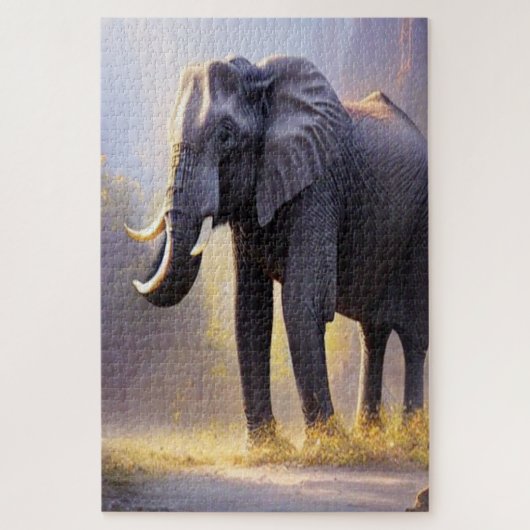 Puzzle Belle peinture d'un éléphant dans sa nature (Vertical)
