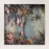 Puzzle belle peinture vintage flamants roses (Horizontal)
