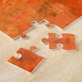 Puzzle Belle Plage Peinture Abstraite Orange Bleu (Côté)