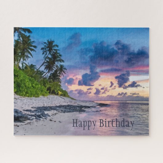 Puzzle Belle Plage Tropicale Océan Vacances Anniversaire (Horizontal)