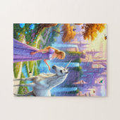 Puzzle Belle Princesse rencontrant Licorne (Horizontal)