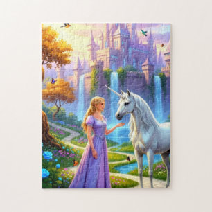 Puzzle Belle Princesse rencontrant Licorne