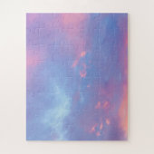 Puzzle Belle rose orange violet soleil couchant été ciel (Vertical)